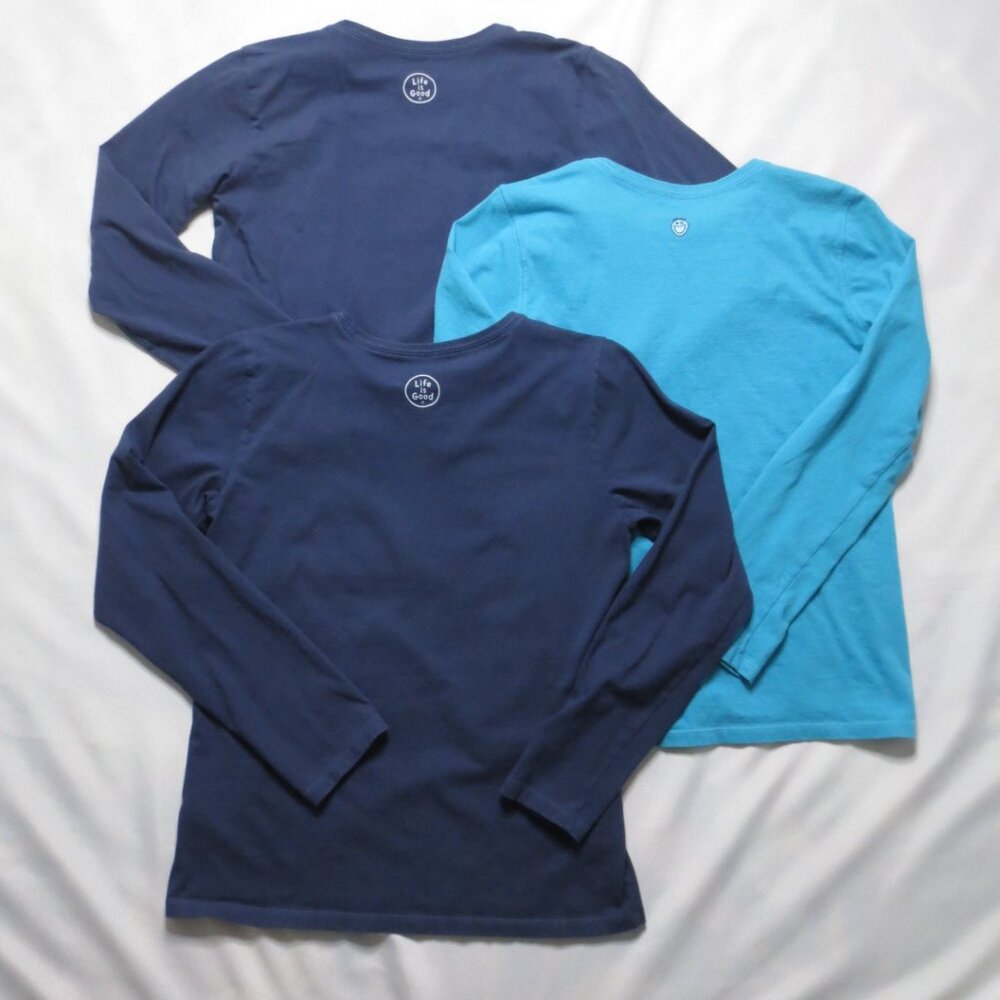 Life Is Good Women's Long Sleeve Tees - Navy and Blue - Picture 11 of 11